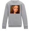 Детский Свитшот Barbie meme Серый меланж фото