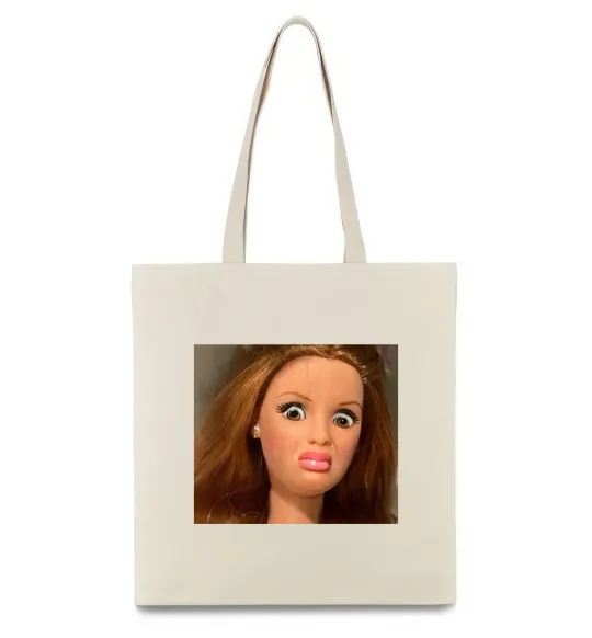 Эко-сумка Barbie meme Бежевый фото