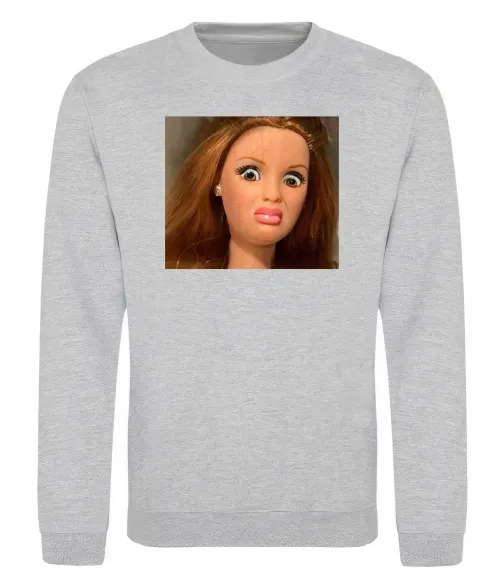 Свитшот Barbie meme Серый меланж фото
