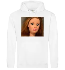 Женская толстовка (худи) Barbie meme Белый фото
