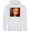 Женская толстовка (худи) Barbie meme Серый меланж фото