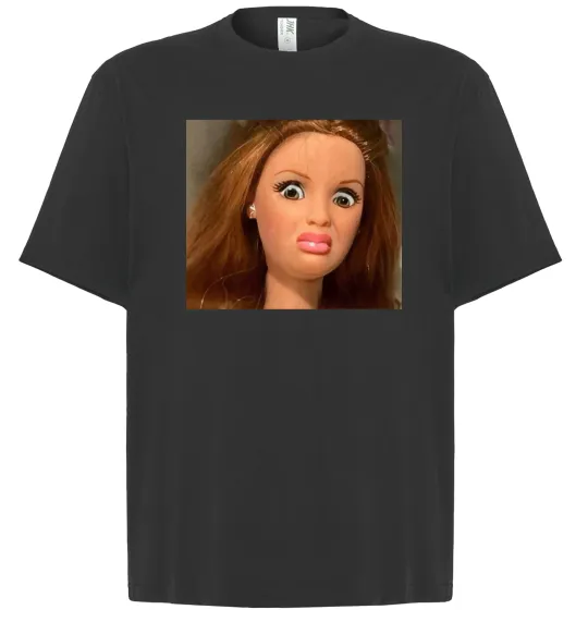 Футболка Оверсайз Barbie meme Черный фото
