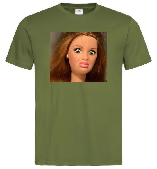 Мужская футболка Barbie meme Оливковый фото