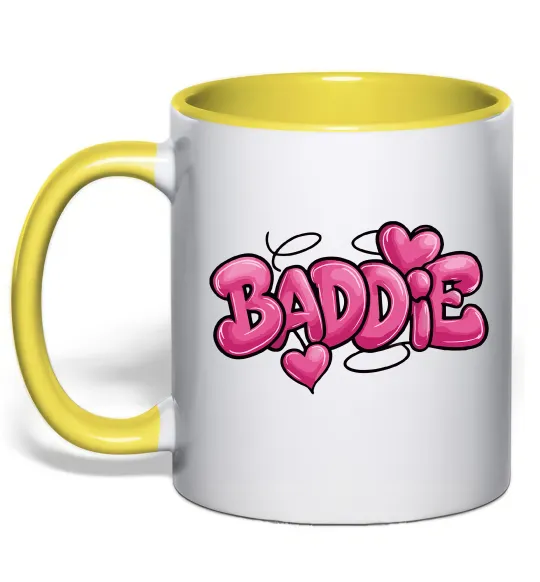 Чашка з кольоровою ручкою Baddie Лимонний фото