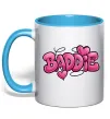 Чашка з кольоровою ручкою Baddie Блакитний фото