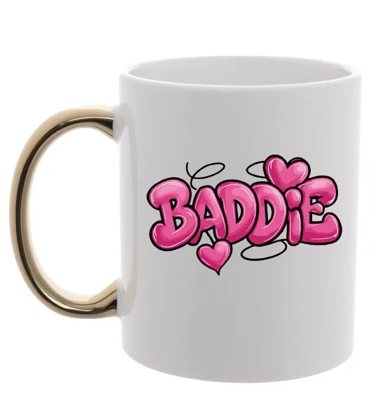 Чашка з кольоровою ручкою Baddie Золото фото