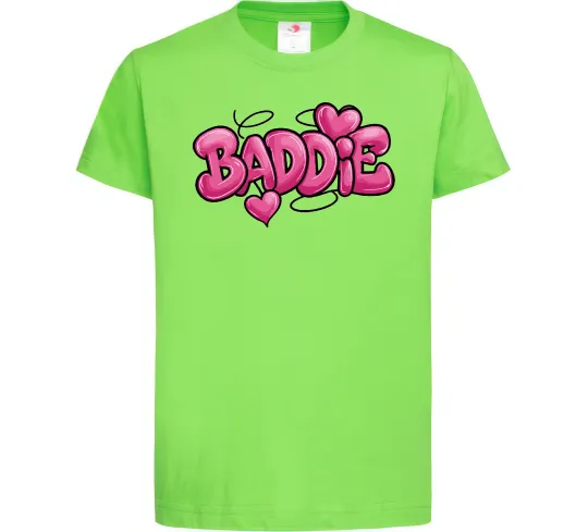 Дитяча футболка Baddie Лаймовий фото