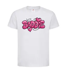 Дитяча футболка Baddie Білий фото