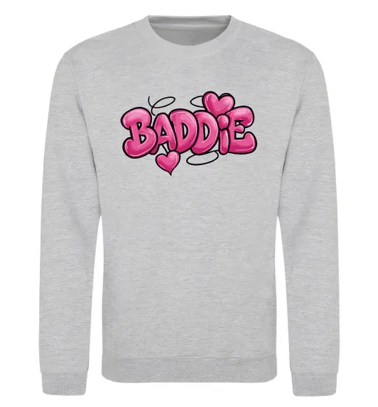 Свитшот Baddie Серый меланж фото