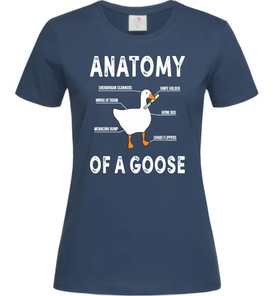 Женская футболка Anatomy of goose Темно-синий фото