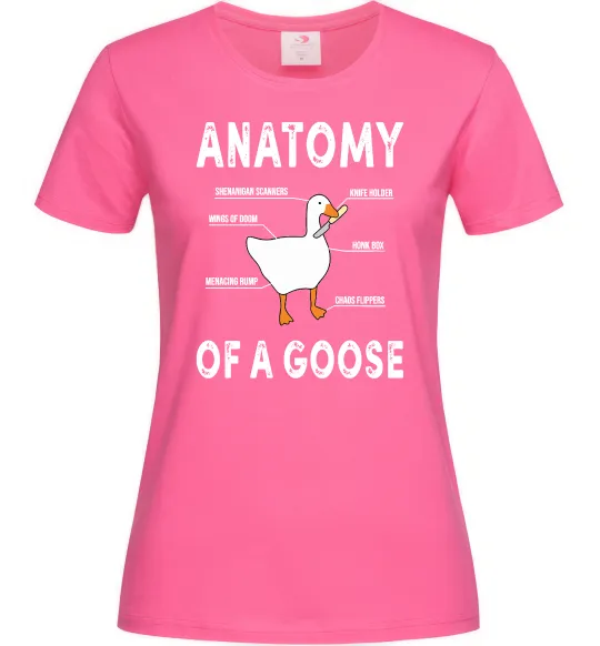 Женская футболка Anatomy of goose Ярко-розовый фото