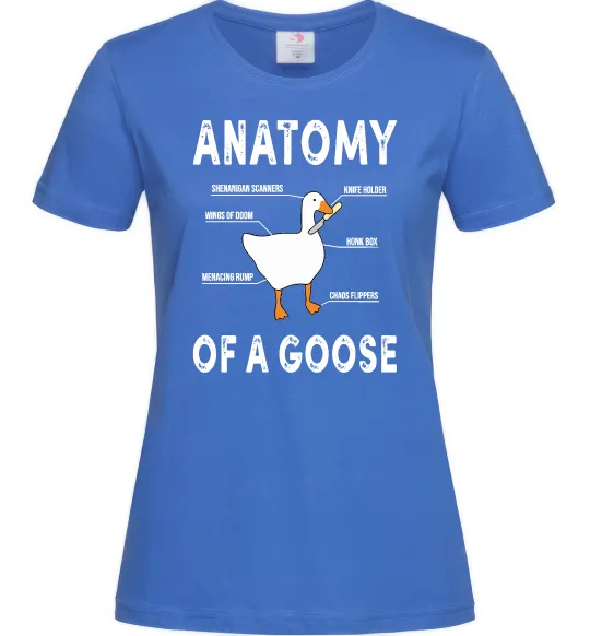 Женская футболка Anatomy of goose Ярко-синий фото
