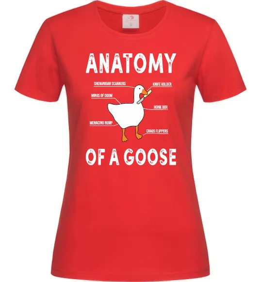 Женская футболка Anatomy of goose Красный фото