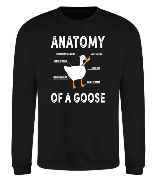 Світшот Anatomy of goose Чорний фото