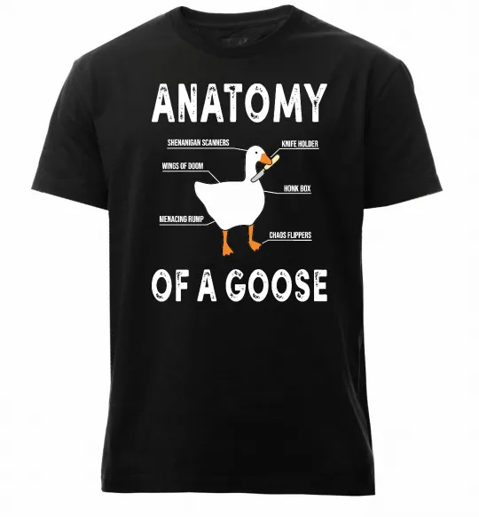 Мужская премиум футболка Anatomy of goose Черный фото