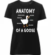 Женская премиум футболка Anatomy of goose Черный фото