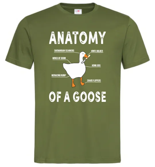Мужская футболка Anatomy of goose Оливковый фото