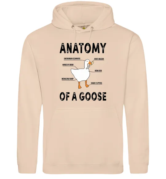Мужская толстовка (худи) Anatomy of goose Песочный фото