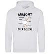 Женская толстовка (худи) Anatomy of goose Серый меланж фото