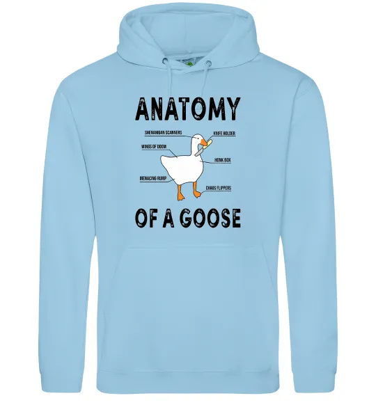 Женская толстовка (худи) Anatomy of goose Голубой фото