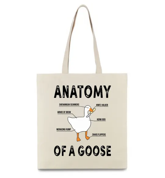 Еко-сумка Anatomy of goose Бежевий фото