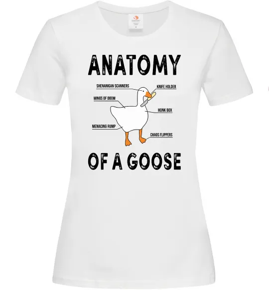 Женская футболка Anatomy of goose Белый фото