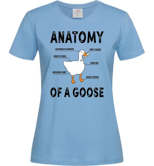 Женская футболка Anatomy of goose Голубой фото