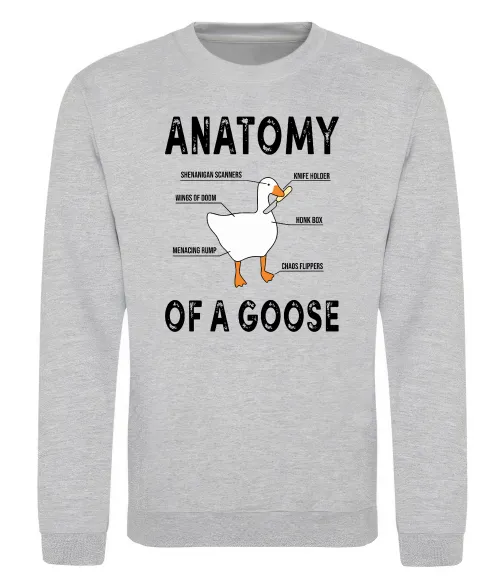 Світшот Anatomy of goose Сірий меланж фото