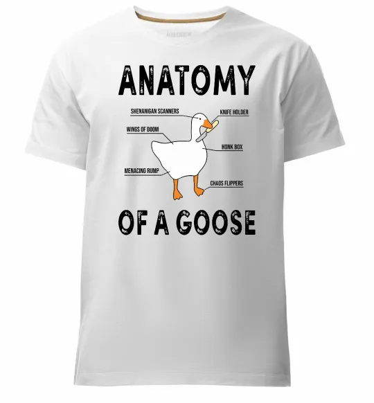 Мужская премиум футболка Anatomy of goose Белый фото