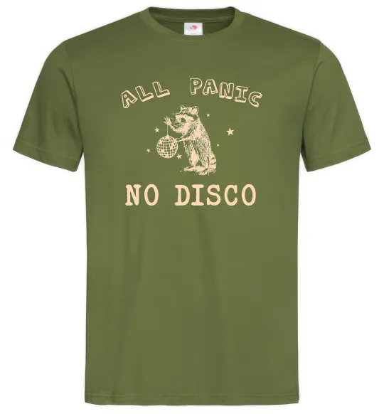 Мужская футболка All panic No disco Оливковый фото