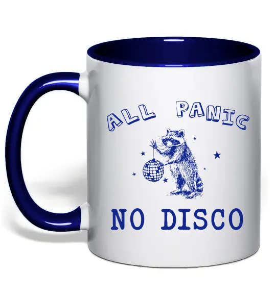 Чашка с цветной ручкой All panic No disco Глубокий темно-синий фото