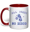 Чашка с цветной ручкой All panic No disco Красный фото