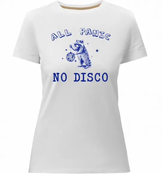 Женская премиум футболка All panic No disco Белый фото