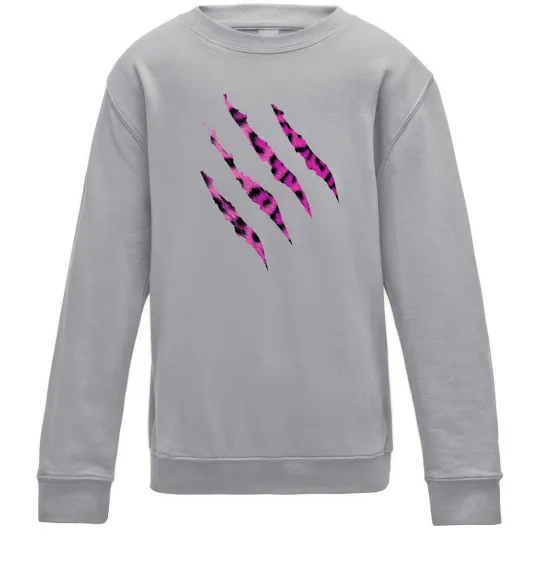 Дитячий світшот Рожеві подряпини Сірий меланж фото