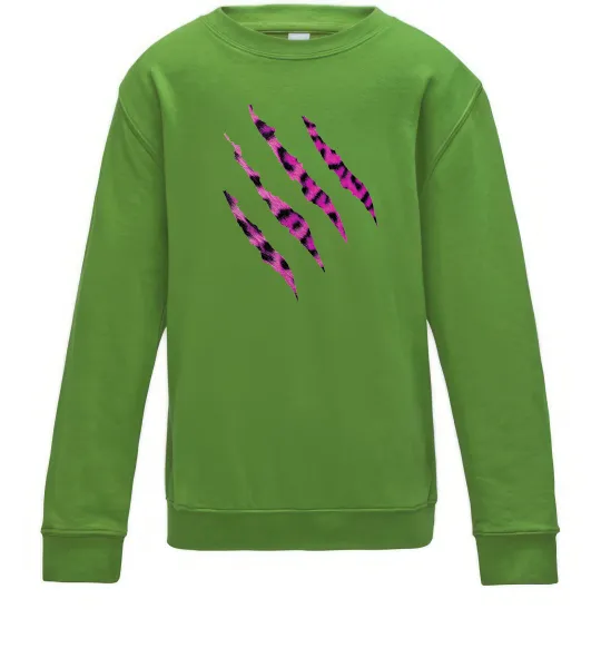 Дитячий світшот Рожеві подряпини Лаймовий фото