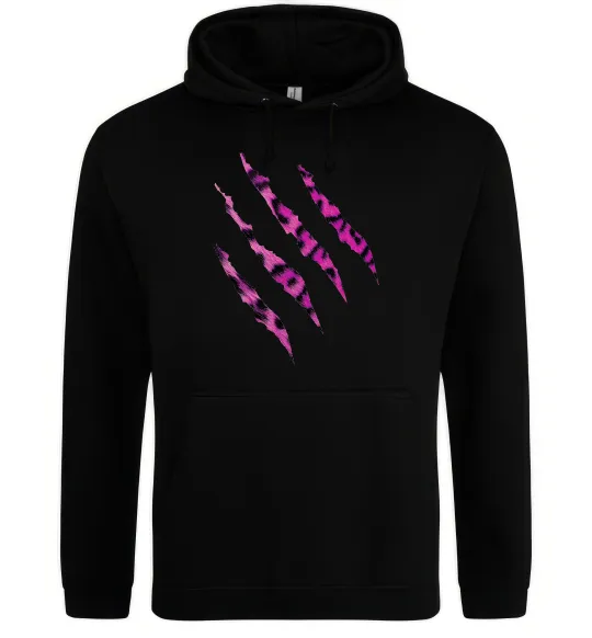 Мужская толстовка (худи) Рожеві подряпини Черный фото