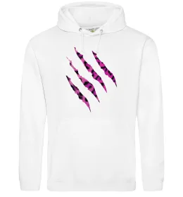 Мужская толстовка (худи) Рожеві подряпини Белый фото