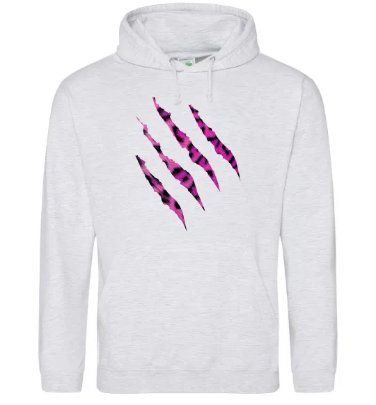 Женская толстовка (худи) Рожеві подряпини Серый меланж фото