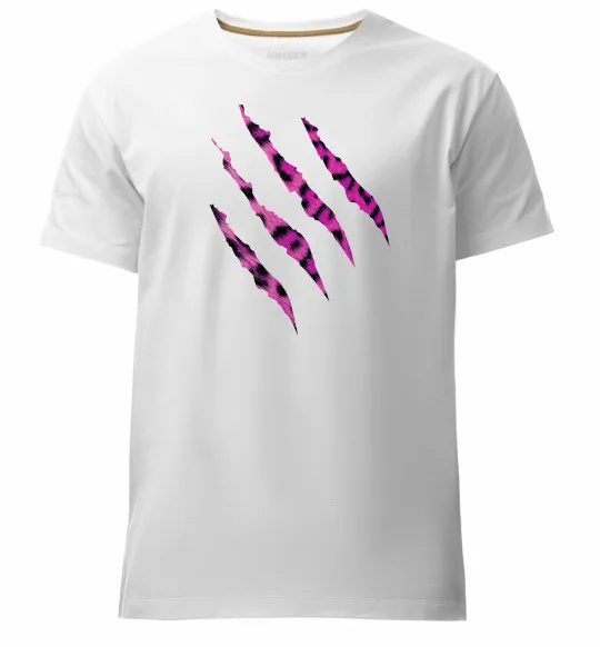 Мужская премиум футболка Рожеві подряпини Белый фото