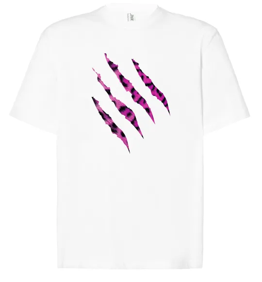 Футболка Оверсайз Рожеві подряпини Білий фото