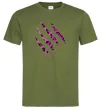 Чоловіча футболка Рожеві подряпини Оливковий фото