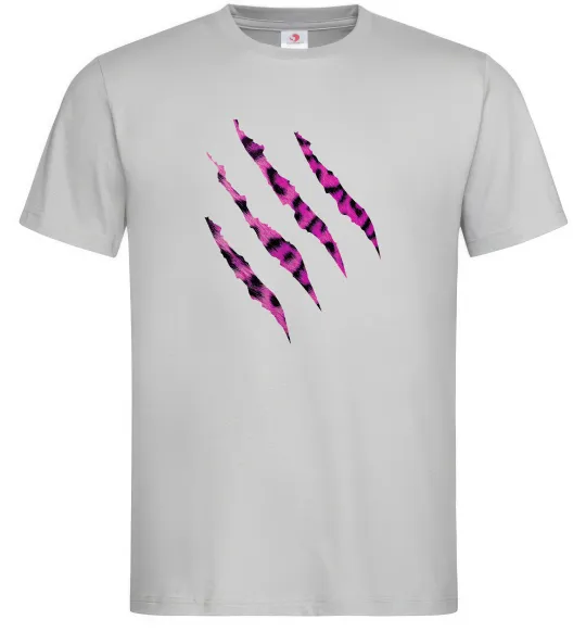 Чоловіча футболка Рожеві подряпини Сірий фото