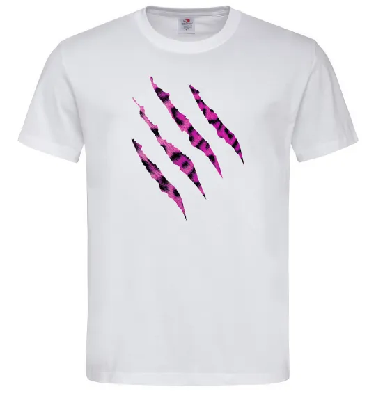Чоловіча футболка Рожеві подряпини Білий фото