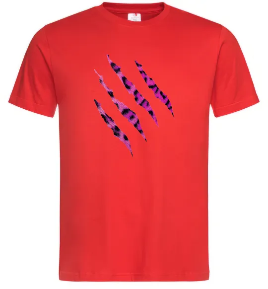 Чоловіча футболка Рожеві подряпини Червоний фото