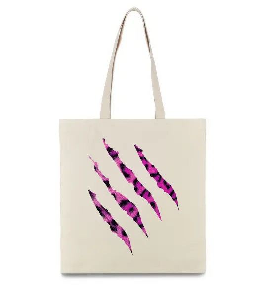 Еко-сумка Рожеві подряпини Бежевий фото