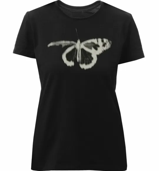 Женская премиум футболка Метелик ретро Черный фото