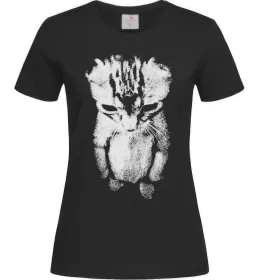 Женская футболка Котик Y2K Черный фото