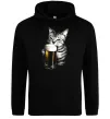 Мужская толстовка (худи) Кіт з пивом Черный фото