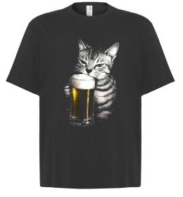 Футболка Оверсайз Кіт з пивом