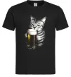 Мужская футболка Кіт з пивом Черный фото
